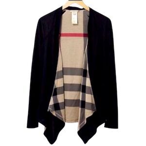Burberry Brit Women's M Plaid Reversible Cardigan Multicolor Sweater